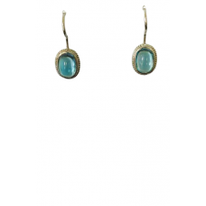 Dangle Earrings Blue Topaz Women's Silver Solid 925 Gemstone Handmade D591